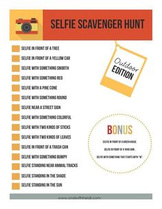 the selfie scavenger hunt is an easy way to get your selfies organized