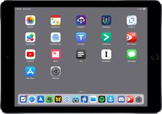 an ipad with various app icons on the screen