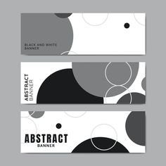 two business cards with black and white circles