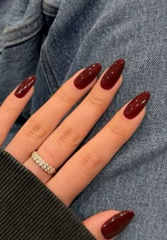 #wine #red #nailsoftheday #manicure Nails Theory, Dark Red Nails, Wine Nails, 2023 Pink, May Nails, Nails Silver, Gold Prom, Nails Gold, Casual Nails