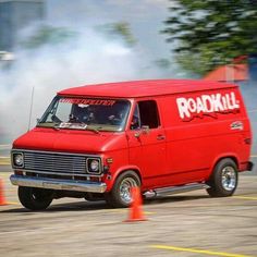 Roadkill MSD van. LS power, 4l80e Vans Girl, Dodge Van, Red Vans, Hippie Van