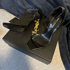 Black Leather Ysl Heel. Size 40! Worn For Maybe 30 Mins Total!!! Bought Them For My Birthday As A Gift, But Couldn’t Seem To Walk In Them. Very Nice, Elegant Heel. Very Attractive And Head Turning!!!! Includes Box, Bag And Receipt!!! Authentic Authentic Authentic!!!! Inflation Has Increased The Price By Almost 400 Paid 1100 Today Price Almost 1500 W/Tax Ysl Heels, Yves Saint Laurent Shoes, Elegant Heels, Box Bag, My Birthday, Walk In, Shoes Women Heels, Yves Saint Laurent, Turning