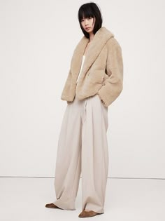 Sherpa Jacket | Banana Republic Sherpa Jacket Women, White Sherpa Jacket, Clothes Sewing Projects, Sewing Projects Clothes, Sherpa Coat, Sherpa Fabric, Marine Layer, Advanced Style, How To Make Clothes