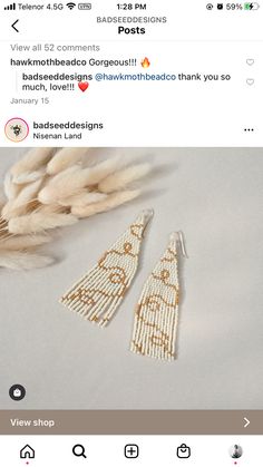 the earrings are being displayed on twitter