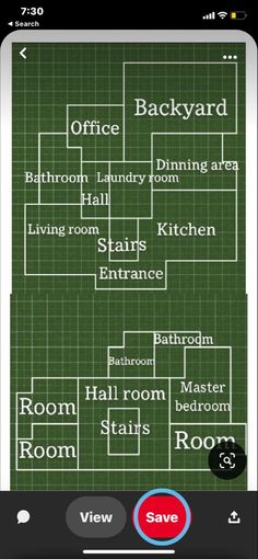 an iphone screen showing the location of several rooms in each room, including one bedroom and two