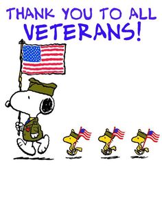 a cartoon dog holding an american flag and walking with other dogs in the same direction