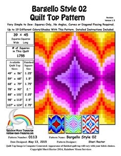 an image of a colorful quilt pattern with the text,'barcelona style 02 quilt top pattern