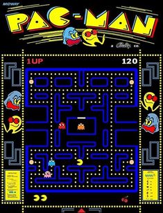 the pac man game is shown in this image