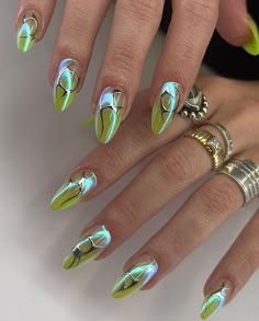 Metallic Nail Art, Halloween Acrylic Nails, Nails Holiday, November Nails, Fire Nails, Funky Nails, Minimalist Nails, Types Of Nails, Dope Nails