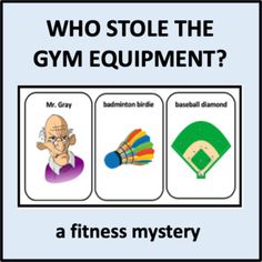 a sign with the words who stole the gym equipment? and an image of a baseball diamond