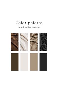 the color palette is shown with different shades and colors for each one, including black, brown