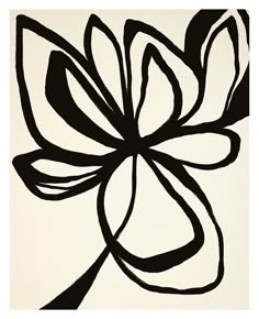 a black and white drawing of a flower on a white background, with lines in the center