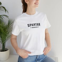 Unisex Spartan Warrior Jersey Short Sleeve T-shirt | Lush kicks Swear Word, Jersey Tee, Jane Austen, Boss Babe, Jersey Shorts, Branded T Shirts, Shirt Design, Fall In Love