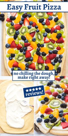 In just 6 easy steps, make this easy fruit pizza that will seriously impress your family and friends. With an irresistible homemade sugar cookie crust, cream cheese frosting and a variety of fruit, this family favorite fruit pizza won’t last long once you try the first bite! Fruit Pizzas, Fruit Pizza Crust, Fruit Sugar Cookies, Mini Fruit Pizzas, Easy Fruit Pizza, Recipe With Cream Cheese, Fruit Pizza Sugar Cookie, Dessert Oreo, Sugar Cookie Crust