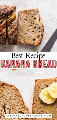 the best banana bread is sliced and ready to be eaten