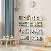 a child's room with toys and bookshelves