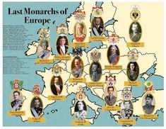 the last monarchs of europe and their major cities are shown in this map from around the world