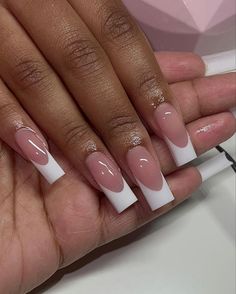 French Tip Gel Nails, French Tip Acrylic Nails, French Acrylic Nails, Nail Swag