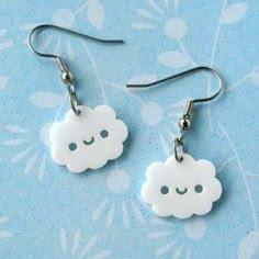 Cloud Earrings, Weird Jewelry, Kawaii Earrings, On Cloud Nine, Quirky Earrings, Kawaii Jewelry, Funky Earrings, Cloud Nine, Funky Jewelry