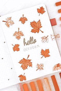 Bullet Journal en couleur : orange October Journal Ideas, Bullet Journal November, Autumn Bullet Journal, Journal Autumn, November Bullet Journal, Bullet Journal October