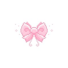 a pixelated pink bow on a white background