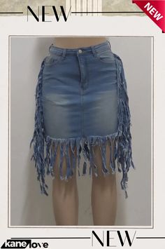 Summer Blue High Waist Fringe Denim Skirt High-rise Blue Denim Mini Skirt, Denim Mini Skirt With Frayed Hem, Spring Blue Denim Skirt With Frayed Hem, High-waisted Denim Skirt With Frayed Hem, High Waist Denim Skirt With Frayed Hem, Blue Denim Skirt With Frayed Hem, Mid-rise Blue Denim Skirt, Denim Blue Cutoff Skirt With Frayed Hem, High-rise Blue Denim Skirt With Frayed Hem