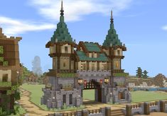 an image of a castle in minecraft