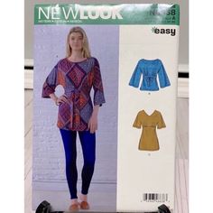 a women's top and pants sewing pattern from new look