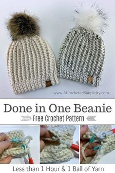 crochet beanie pattern with instructions to make it