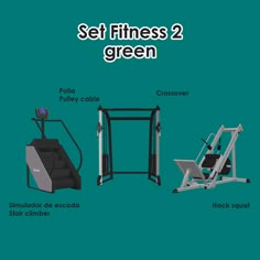 an image of a gym equipment set with instructions on how to use the machine and where to put it