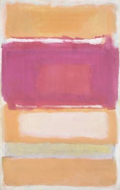 an abstract painting with pink, orange and yellow stripes on it's edges is featured in this image