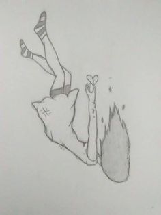 a drawing of a person falling off a cliff