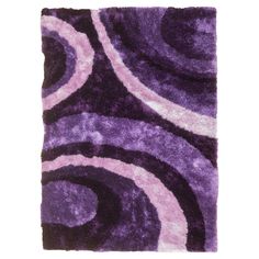 an area rug with purple and white swirls on the top, in front of a white background