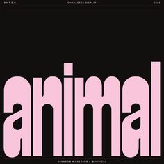 the word animal is shown in pink and black