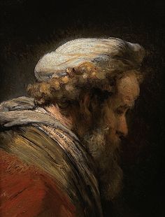 a painting of a man with a white beard