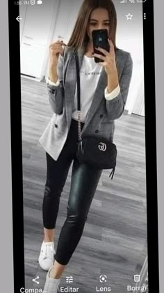 Look Legging, Gray Blazer, Buy Dresses Online, Fashion Trends Winter, Casual Work Outfits, Blazer Outfits, Work Outfits Women, Business Casual Outfits