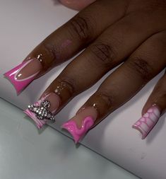 Nails Sets, Girls Nail Designs, Nail Tutorial Videos, Nail Tutorial, Nails Design With Rhinestones, Nail Sets