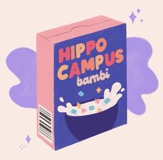 an illustration of a box that says hippo campus banboi on it