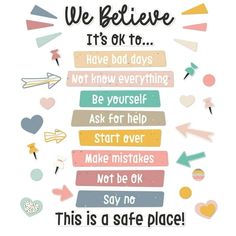 a poster with the words we believe it's ok to