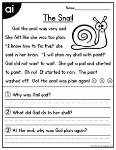 the snail worksheet for kids to learn how to read and understand it's name