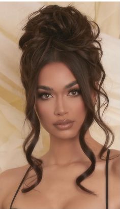 Prom Hairstyles And Makeup, Hair Buns For Long Hair Wedding, Wedding Hair Dos For Long Hair, 40th Birthday Outfits For Women Summer, Long Hair Upstyles Wedding, High Elegant Updo, Hairdos With Extensions, Upstyles For Long Hair Wedding, Sultry Hairstyles Updo