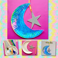 paper plate crafts with stars and moon on them