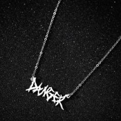 Danger Hip Hop Necklace Stainless Steel With Pendant Link Chain - Stainless Steel - Unisex - 20inch Hip Hop Necklace, Mens Accessories Jewelry, Silver Man, Link Chain, Hip Hop, Mens Accessories, Man Shop, Stainless Steel, Chain