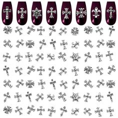 Elegant Designs of 3D Nail Charms Silver Rhinestones: The nail decorations charm is eye catchy and versatile designs of different crosses. The y2k nail charms cross design kit always looks very stylish with all your daily outfits.
High Quality Nail Gems and Charms: The nail charms bulk is made of high quality metal and acrylic with bright luster color that will not fade for long lasting. With the help of lightweight property these nail charms y2k are perfect for daily use.
Perfect 3D Silver Nail Charms and Gems: This cross nail charms for acrylic nails is used for DIY, craft projects such as decorate your mobile phone cases, bags, cups and can also perfect for any hand made exquisite decoration. Goth Nail Art, Charms Nails, Nails Metal, Chrome Cross, Charms For Nails, Y2k Nail, 3d Nail Charms, Charm Nail, Nail Cross