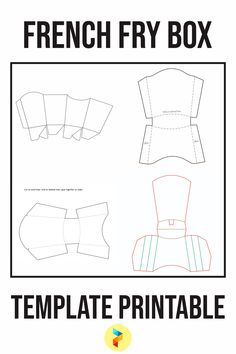 the french fry box template is shown with instructions to make it look like an apron