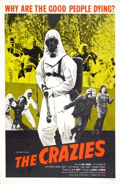 a movie poster for the crazies with an image of a man in gas mask