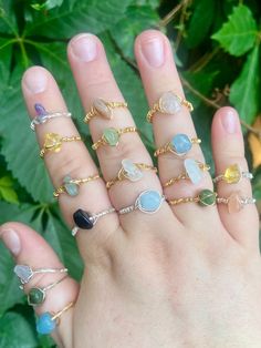 Dainty crystal rings made by me :) so light and comfortable you may forget you're even wearing them!! They can be customized through stone choice, metal choice, and ring size. The stones have different meanings and spiritual properties associated with them, however choose what you think suits you best! I hope you enjoy!! <3 https://www.etsy.com/listing/1732878294/dainty-crystal-rings-wire-wrapped-silver?ga_order=most_relevant&ga_search_type=all&ga_view_type=gallery&ga_search_query=Dainty+Crystal+Rings+Wire+Wrapped%2C+Silver+and+Gold+Wire%2C+Gemstones%2C+Custom%2C+Handmade+Jewelry+%26lt%3B3&ref=sr_gallery-1-2&pro=1&frs=1&content_source=d876030c4e6472b6d6eee27d94b2a83e6bbb57d7%253A1732878294&search_preloaded_img=1&organic_search_click=1 Dainty Crystal Rings, Dainty Crystal Ring With Natural Stones As Gift, Handmade Dainty Crystal Ring For Gift, Dainty Wire Wrapped Crystal Ring Gift, Spiritual Style Silver Wire Wrapped Crystal Ring, Gift Sterling Silver Wire Wrapped Crystal Ring, Raw Crystal Wire Wrap, Spiritual Wire Wrapped Crystal Ring, Rings Wire