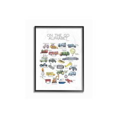 This Stupell Home Decor Transportation Alphabet Framed Wall Art is perfect for your tot's bedroom or playroom.PRODUCT FEATURES Artist: Dishique Small: 16"H x 1.5"W x 20"D, weight: 2 lbs. Medium: 24"H x 1.5"W x 30"D, weight: 4 lbs. Large: 11"H x 1.5"W x 14"D, weight: 7 lbs. Material: MDF wood Vertical display Box frame rests on nail to make hanging easy Wipe clean Size: 16X20. Color: Black. Gender: unisex. Age Group: adult. Toddler Boy Bedrooms, Transportation Alphabet, Alphabet Frames, Boy Toddler Bedroom, Boy Bedrooms, Toddler Bedroom, Toddler Bedrooms, Themed Bedroom, Wall Art Black