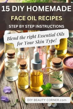 How to Make a Custom Face Oil Blend with Essential Oils Diy Face Oil Anti Aging, Oils For Face Skincare, Face Oil Diy, Diy Face Serum Recipe, Diy Face Oil, Face Oil Recipe, Diy Anti Aging Serum, Homemade Bath Salts, Diy Wellness