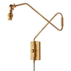 a wall mounted light with a metal arm